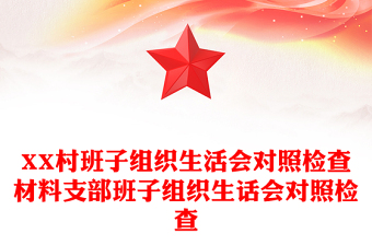 XX村班子组织生活会对照检查材料支部班子组织生话会对照检查