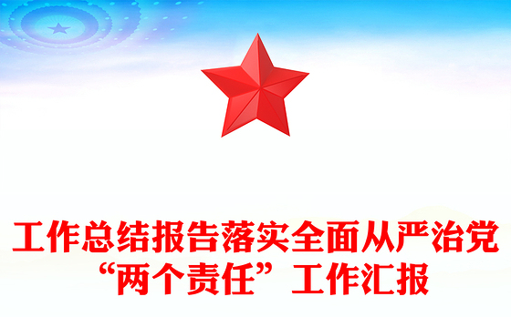 工作总结报告落实全面从严治党“两个责任”工作汇报