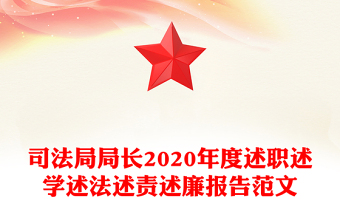 司法局局长2020年度述职述学述法述责述廉报告范文