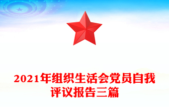 2021年组织生活会党员自我评议报告三篇