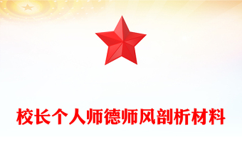 校长个人师德师风剖析材料