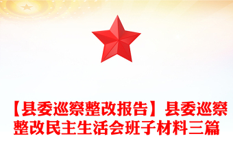 【县委巡察整改报告】县委巡察整改民主生活会班子材料三篇