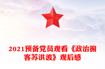 2021预备党员观看《政治掮客苏洪波》观后感