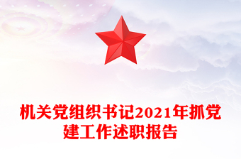 机关党组织书记2021年抓党建工作述职报告