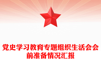 党史学习教育专题组织生活会会前准备情况汇报
