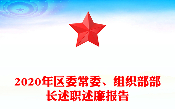2020年区委常委、组织部部长述职述廉报告