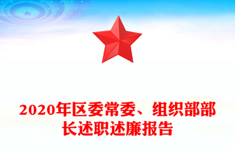 2020年区委常委、组织部部长述职述廉报告