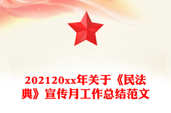 202120xx年关于《民法典》宣传月工作总结范文