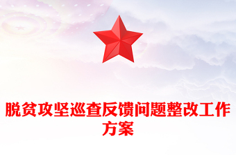 脱贫攻坚巡查反馈问题整改工作方案