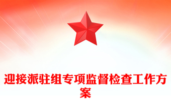 迎接派驻组专项监督检查工作方案