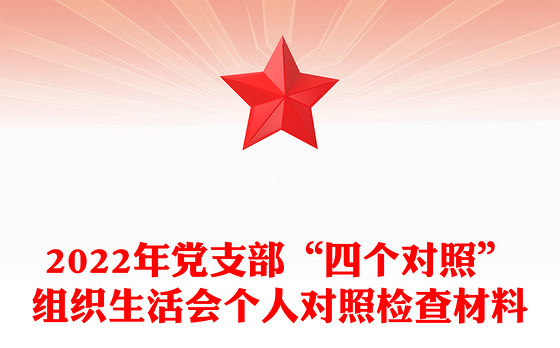 2022年党支部“四个对照”组织生活会个人对照检查材料