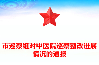 市巡察组对中医院巡察整改进展情况的通报