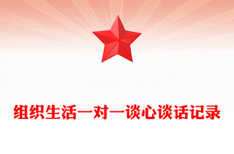 组织生活一对一谈心谈话记录