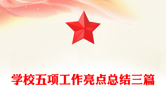 学校五项工作亮点总结三篇