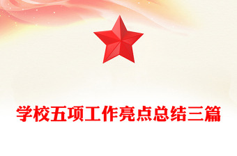 学校五项工作亮点总结三篇