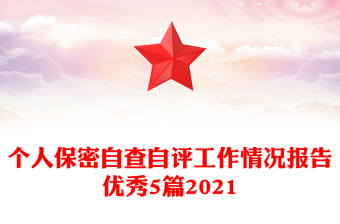个人保密自查自评工作情况报告优秀5篇2021