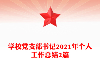 学校党支部书记2021年个人工作总结2篇