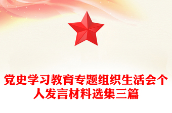 党史学习教育专题组织生活会个人发言材料选集三篇