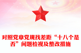 对照党章党规找差距“十八个是否”问题检视及整改措施
