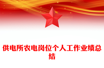 供电所农电岗位个人工作业绩总结