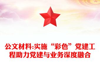 公文材料:实施“彩色”党建工程助力党建与业务深度融合