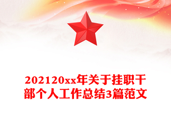 202120xx年关于挂职干部个人工作总结3篇范文
