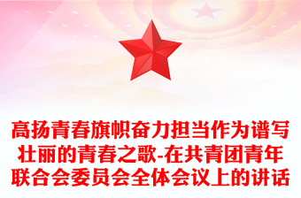 高扬青春旗帜奋力担当作为谱写壮丽的青春之歌-在共青团青年联合会委员会全体会议上的讲话