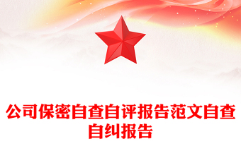 公司保密自查自评报告范文自查自纠报告