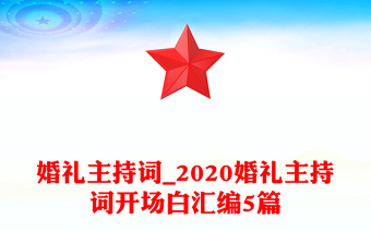 婚礼主持词_2020婚礼主持词开场白汇编5篇