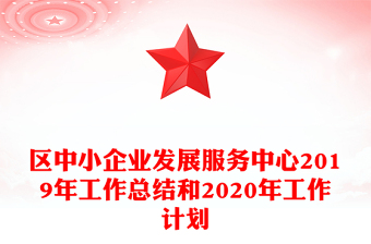 区中小企业发展服务中心2019年工作总结和2020年工作计划