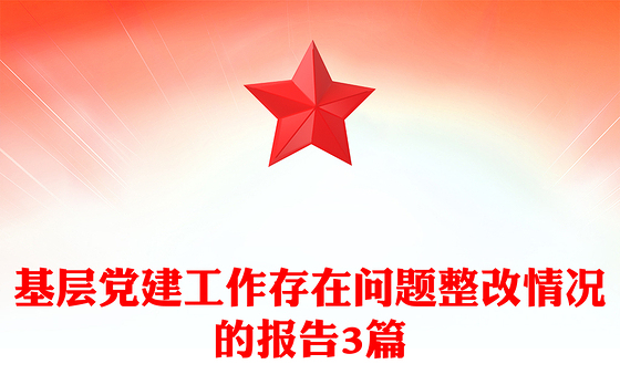 基层党建工作存在问题整改情况的报告3篇