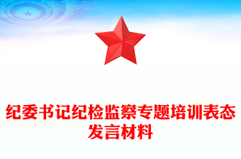 纪委书记纪检监察专题培训表态发言材料