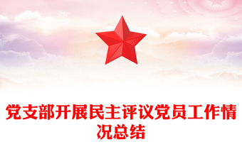 党支部开展民主评议党员工作情况总结