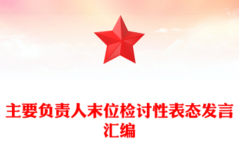 主要负责人末位检讨性表态发言汇编