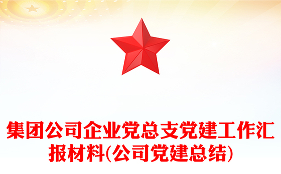 集团公司企业党总支党建工作汇报材料(公司党建总结)