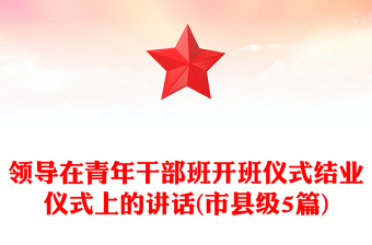 领导在青年干部班开班仪式结业仪式上的讲话(市县级5篇)