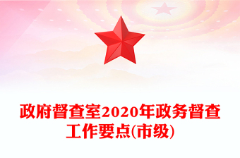 政府督查室2020年政务督查工作要点(市级)