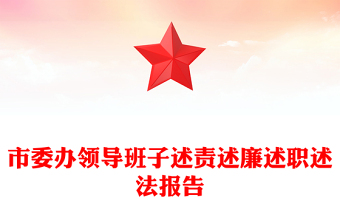 市委办领导班子述责述廉述职述法报告