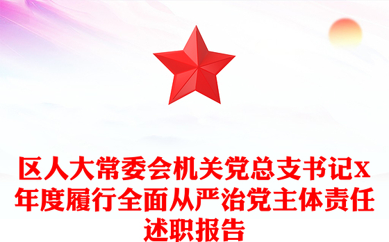 区人大常委会机关党总支书记X年度履行全面从严治党主体责任述职报告