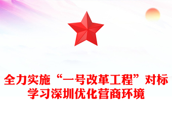 全力实施“一号改革工程”对标学习深圳优化营商环境