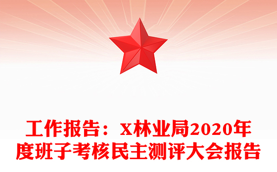 工作报告：X林业局2020年度班子考核民主测评大会报告
