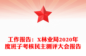 工作报告：X林业局2020年度班子考核民主测评大会报告