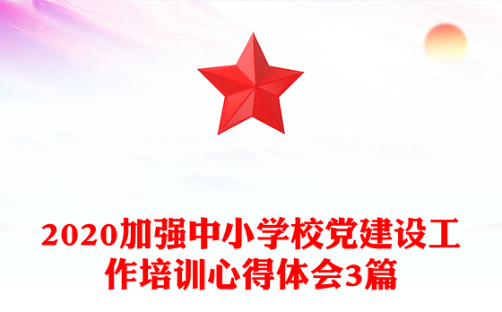 2020加强中小学校党建设工作培训心得体会3篇