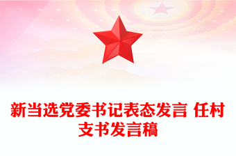 新当选党委书记表态发言 任村支书发言稿