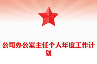 公司办公室主任个人年度工作计划