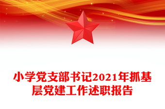 小学党支部书记2021年抓基层党建工作述职报告