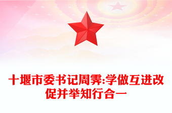 十堰市委书记周霁:学做互进改促并举知行合一