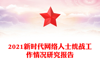 2021新时代网络人士统战工作情况研究报告