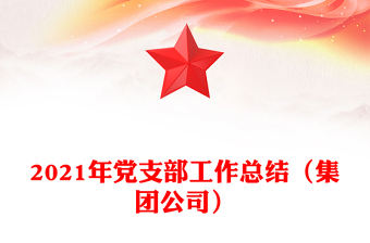 2021年党支部工作总结（集团公司）