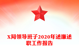X局领导班子2020年述廉述职工作报告